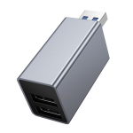 Hoco USB To (2x USB 2.0 + USB 3.0) Adapter HB54 - Metal Gray